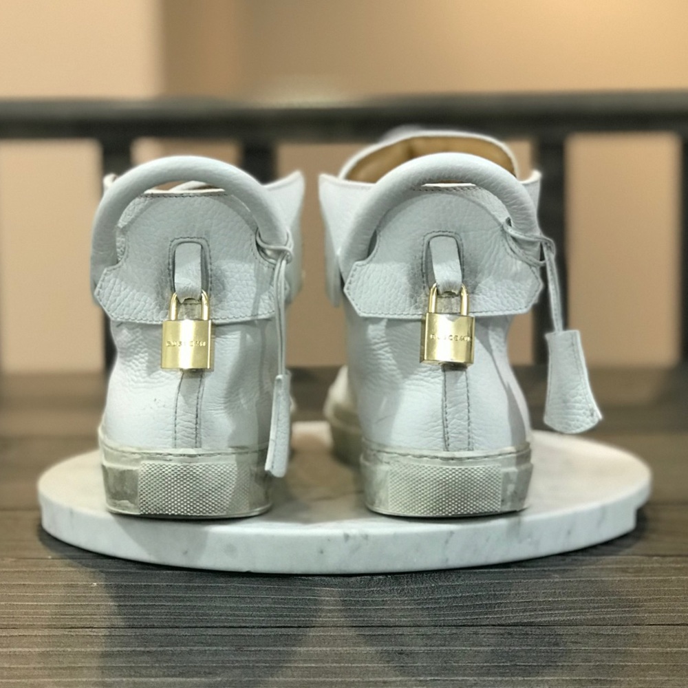 Men’s BUSCEMI 125MM High Top Luxury Sneakers White - Picture 4 of 8